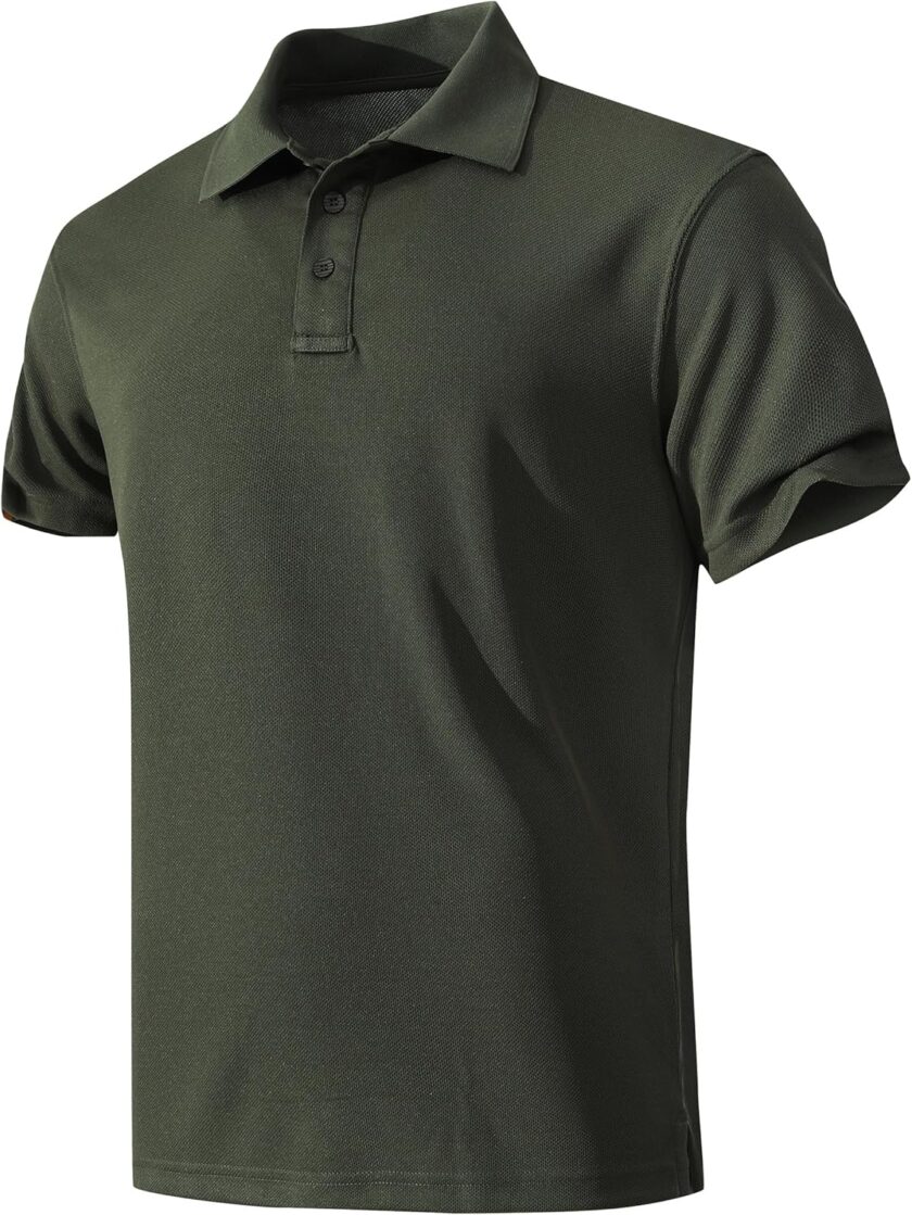 Men Quick-Dry  Shirts Short Sleeve Performance for Golf Tennis Daily Casual Collared T-Shirt