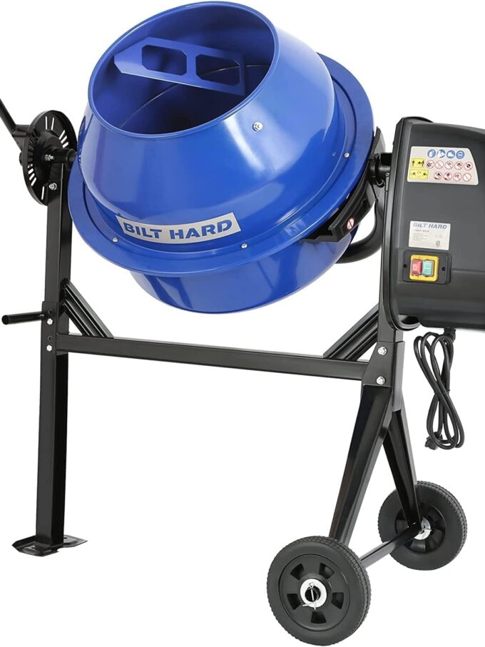 BILT HARD 4 Cu.Ft Electric Cement Mixer, 550W, Portable