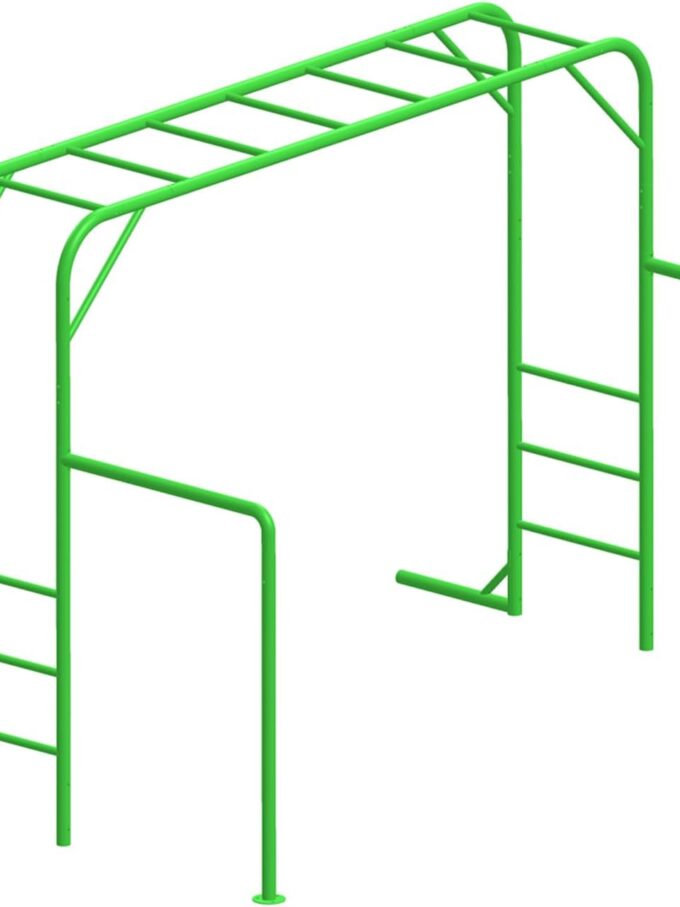 Outdoor Monkey Bar Set with Climbing Frame, Green