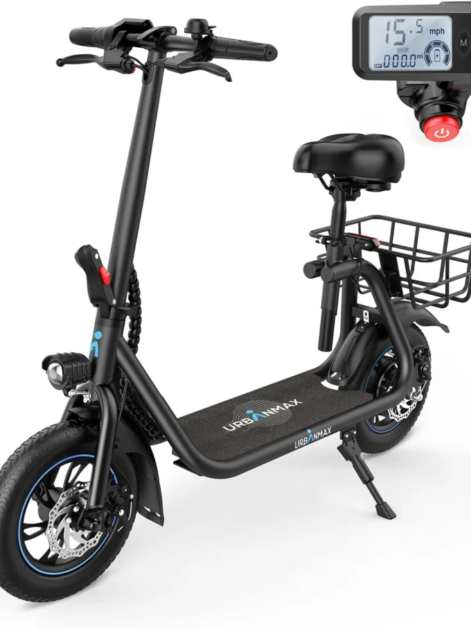 URBANMAX C1 Electric Scooter with Seat, 450W Powerful Motor up to 22 Miles Range