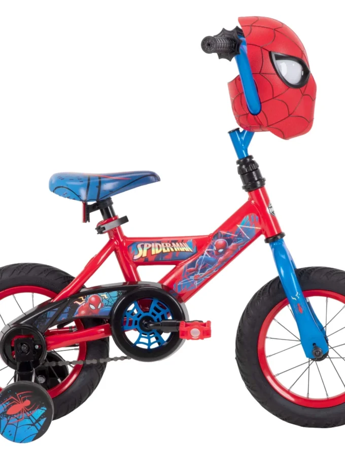 12" Marvel Spider-Man Bike with Training Wheels, for Boys', Red by Huffy