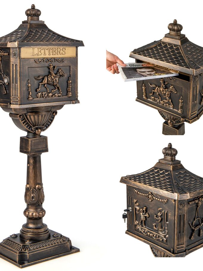 Cast Aluminum Mailbox with Post