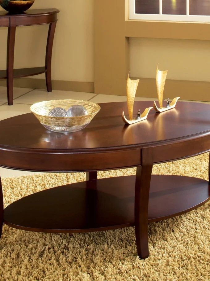 Steve Silver Troy Oval Cherry Wood Coffee Table