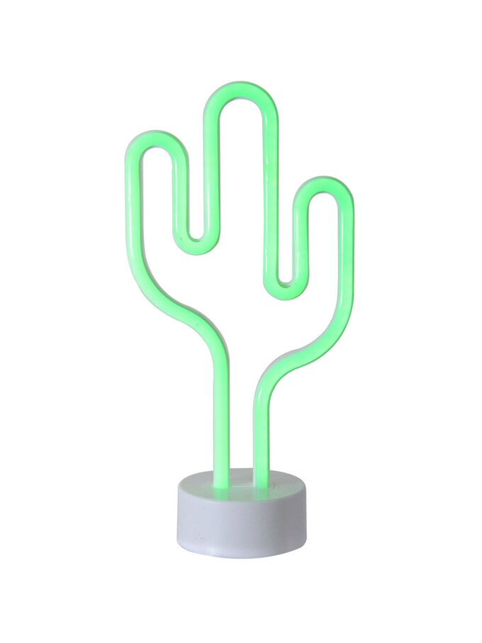 Northlight 11.5 Battery Operated Neon LED Green Cactus Table Light