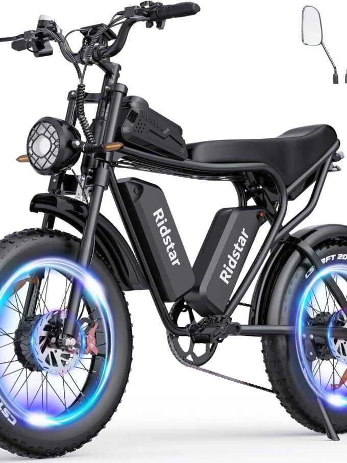 Electric Bike Q20, 2000W, 52V, 30-180 Miles All-Terrain Fat Tire E-Bike for Adults