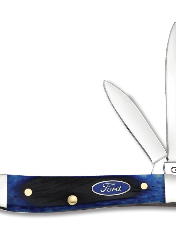 Case XX Ford Peanut Folding Knife Blue Sawcut Bone