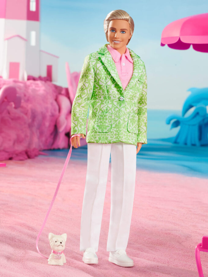 “Sugar's Daddy” Ken Doll in Pastel Suit With Dog – Barbie The Movie