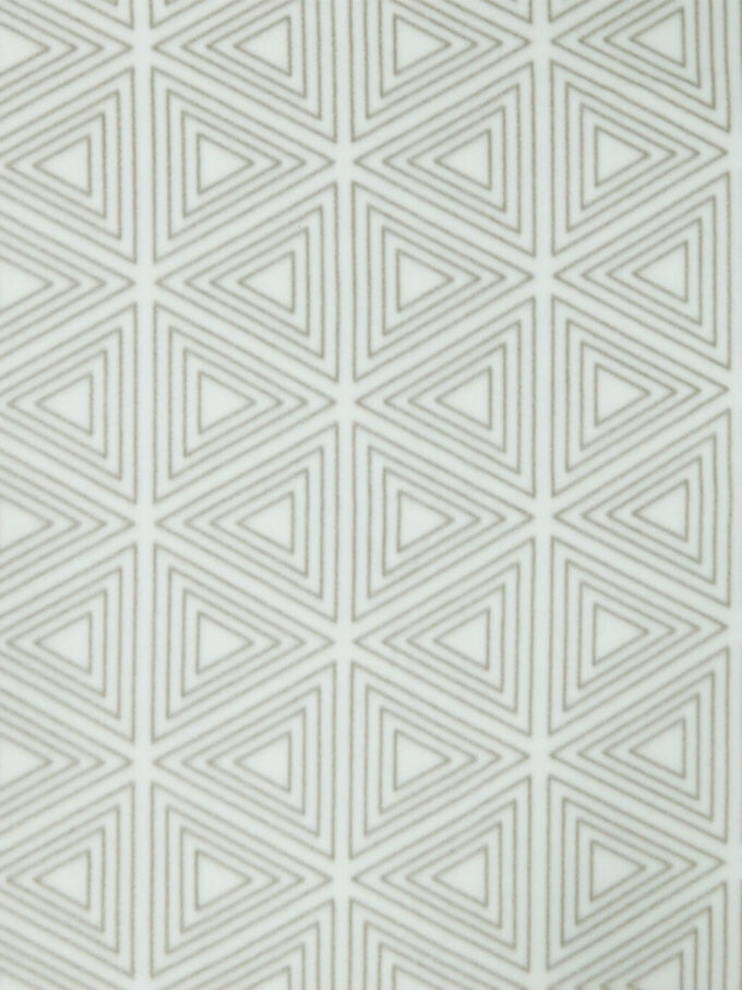 Gray Geometric Triangles on White Anti Pill Fleece Fabric