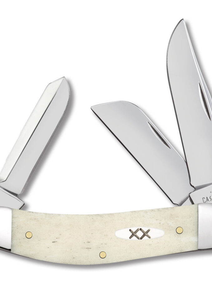 Case XX Smooth Natural Bone Three-Blade Sowbelly Folding Knife CA13318
