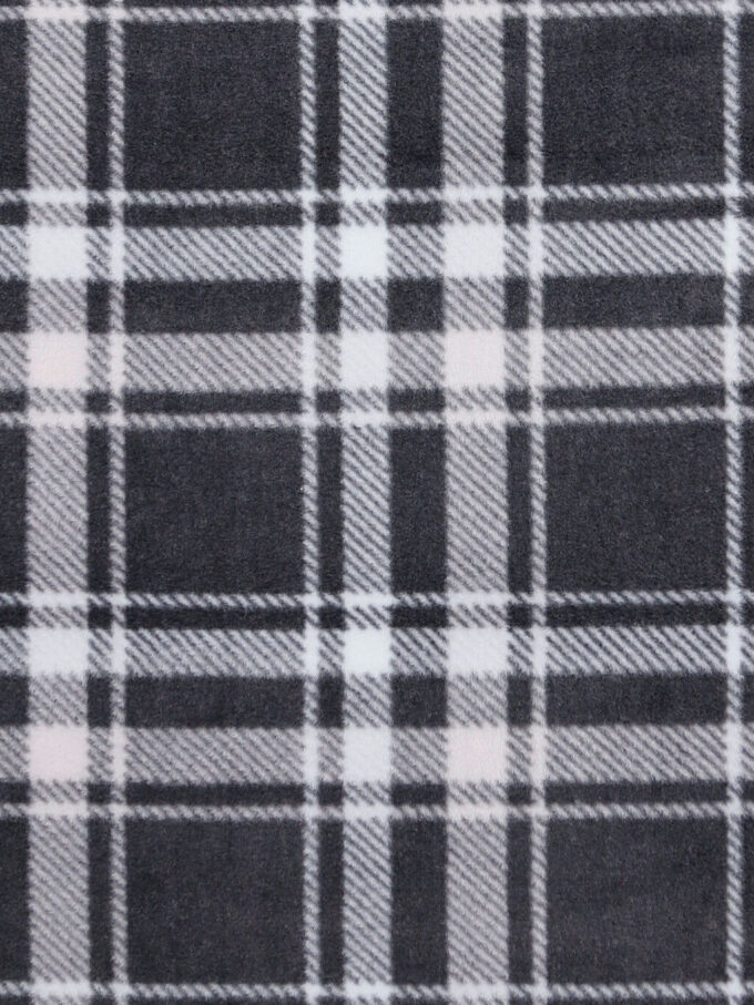 Winter Black Plaid Anti Pill Fleece Fabric