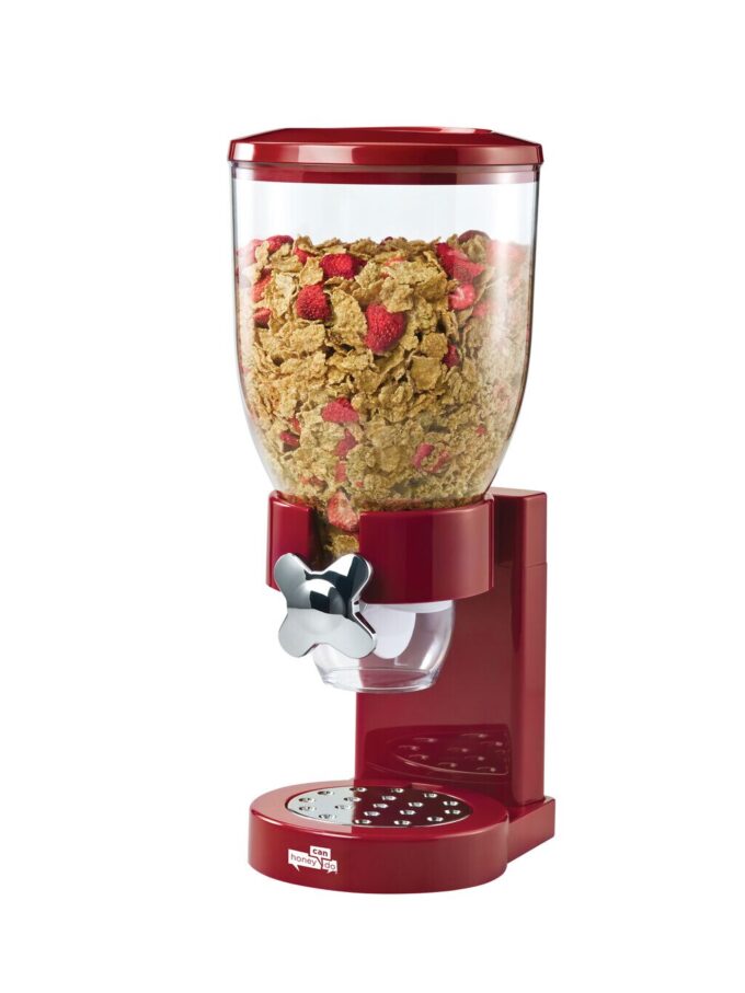 Honey Can Do 17.5oz Red Cereal Dispenser With Portion Control
