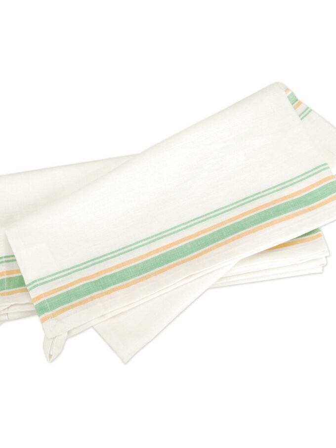 Aunt Marthas 18 x 28 Green Stripe Towel Embroidery Fabric 3pk