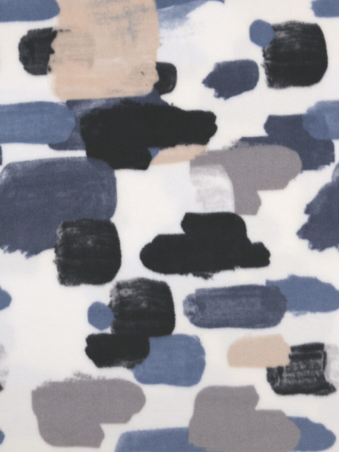 Paint Strokes on White Anti Pill Fleece Fabric