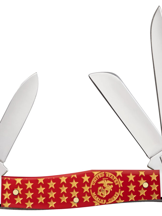 Case XX USMC Smooth Red Synthetic Medium Stockman Folding Knife