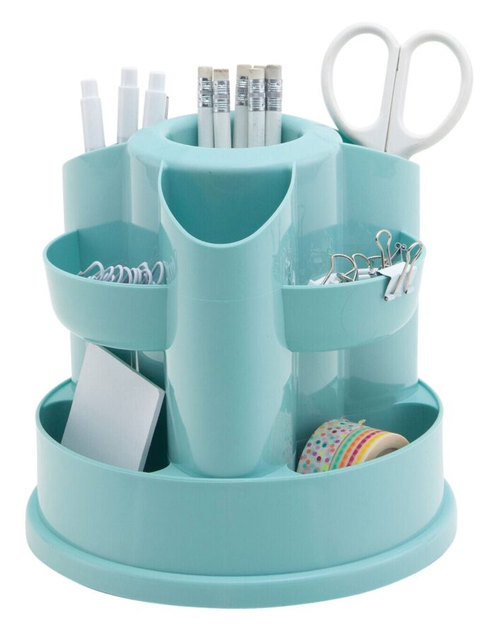 8 x 8 Blue Rotating Desktop Organizer