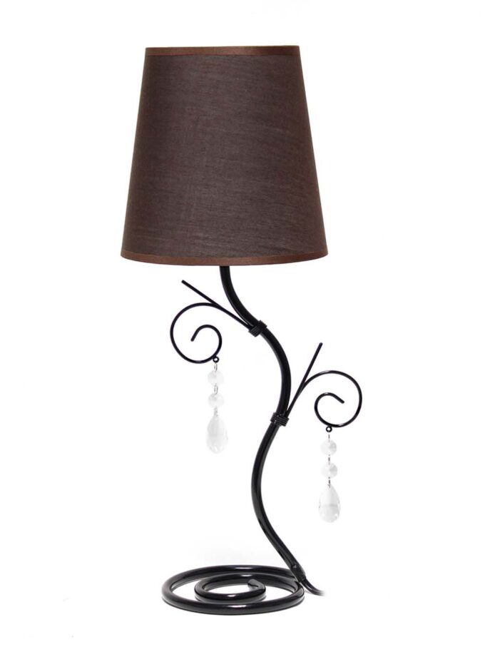 All The Rages 19 Metal Winding Desk Lamp With Brown Fabric Shade