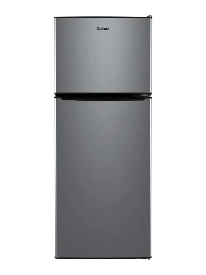 Galanz 4.6. Cu ft Two Door Mini Refrigerator with Freezer, Stainless Steel