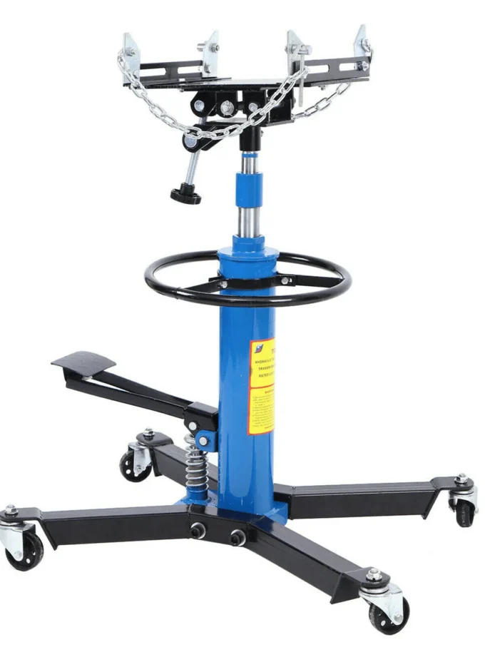 1660 Pounds Hydraulic Car Transmission Jack Vertical Lift with 360° Swivel Wheel Pedal ,Blue,33"-70"(0.75Ton)