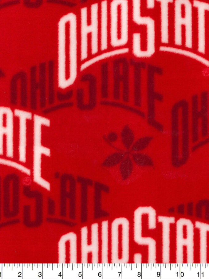 Fabric Traditions Ohio State University Fleece Fabric Tonal Red