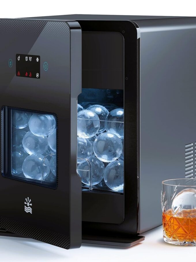 Clear Ice Ball Maker 2" 4 Spheres 144/Day LCD Self-Cleaning