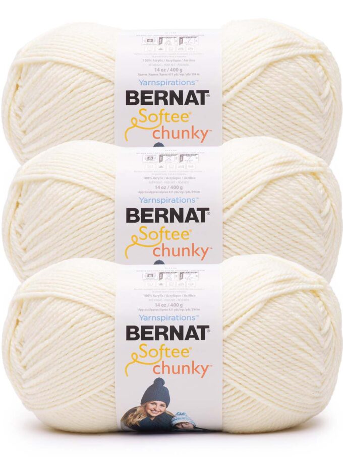 Bernat Softee Chunky 431yds Super Bulky Acrylic Yarn 3 Bundle
