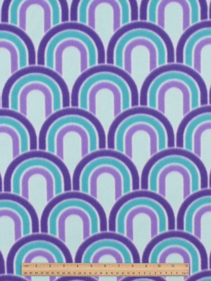 Blue & Purple Geometric Rainbows Blizzard Fleece Fabric